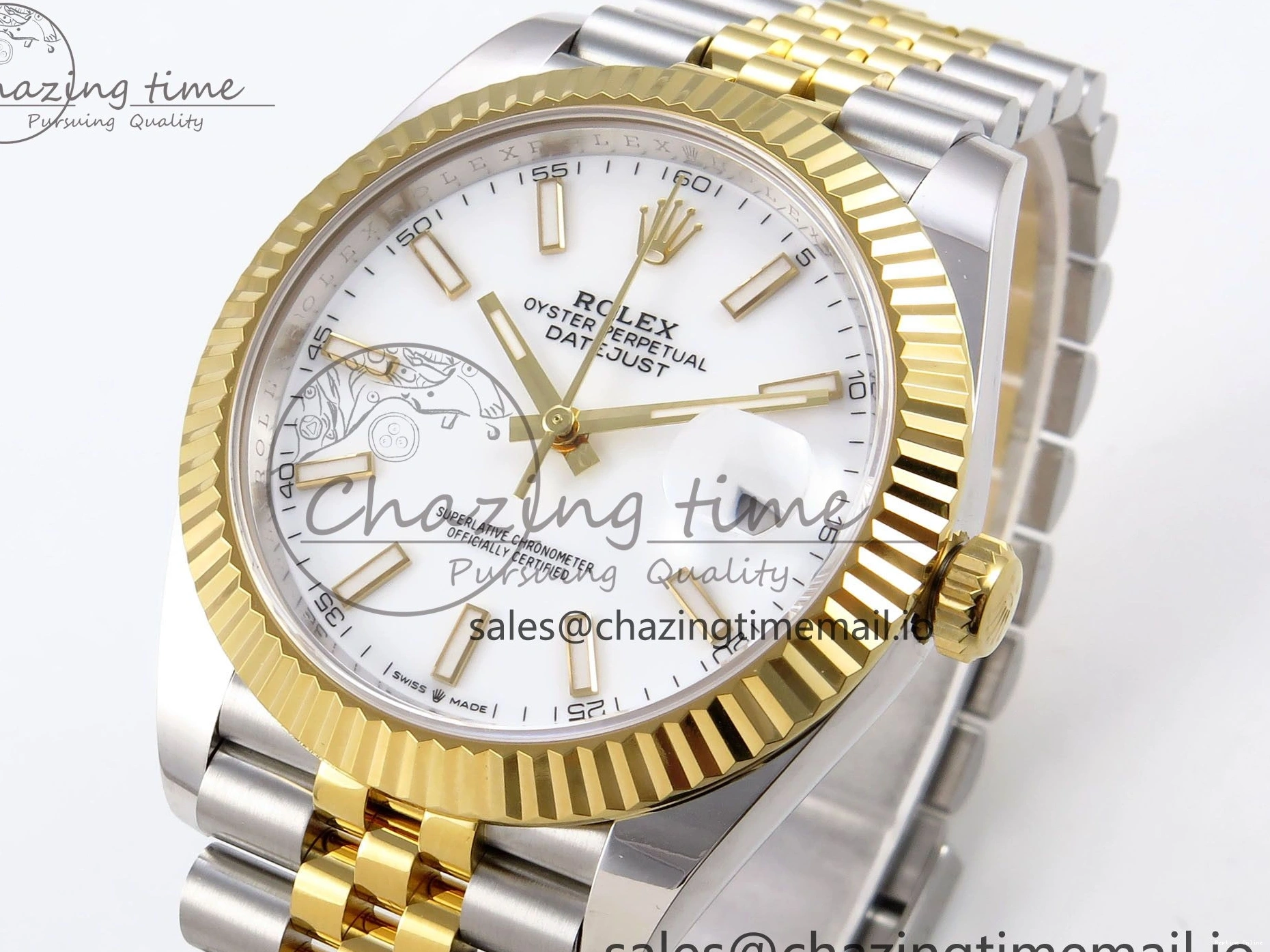 0420 DateJust 41 SS YG ARF 1:1 Best Edition 904L Steel White Stick Dial on Jubilee Bracelet SH3235 (Gain Weight) Seasonal 1223